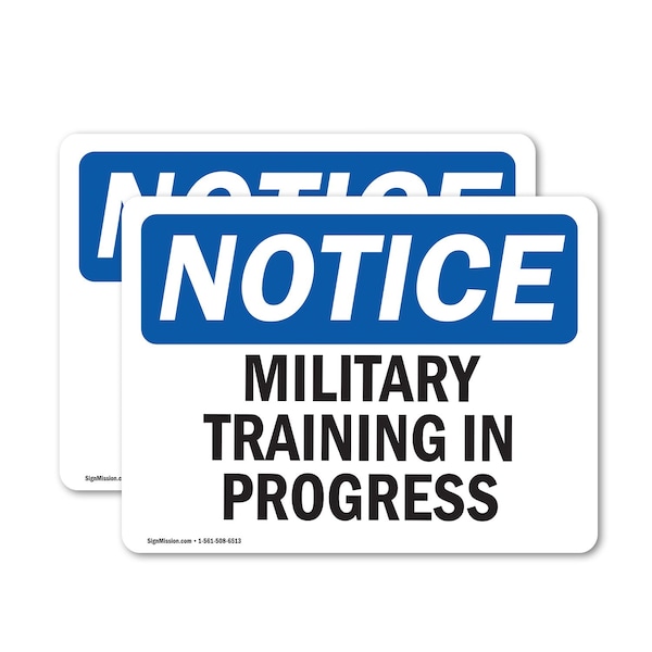 Signmission Military Training In Progress, 14 in W x Rectangle, Vinyl Decal OS-2PACK-NS-D-1014-L-14218 - main